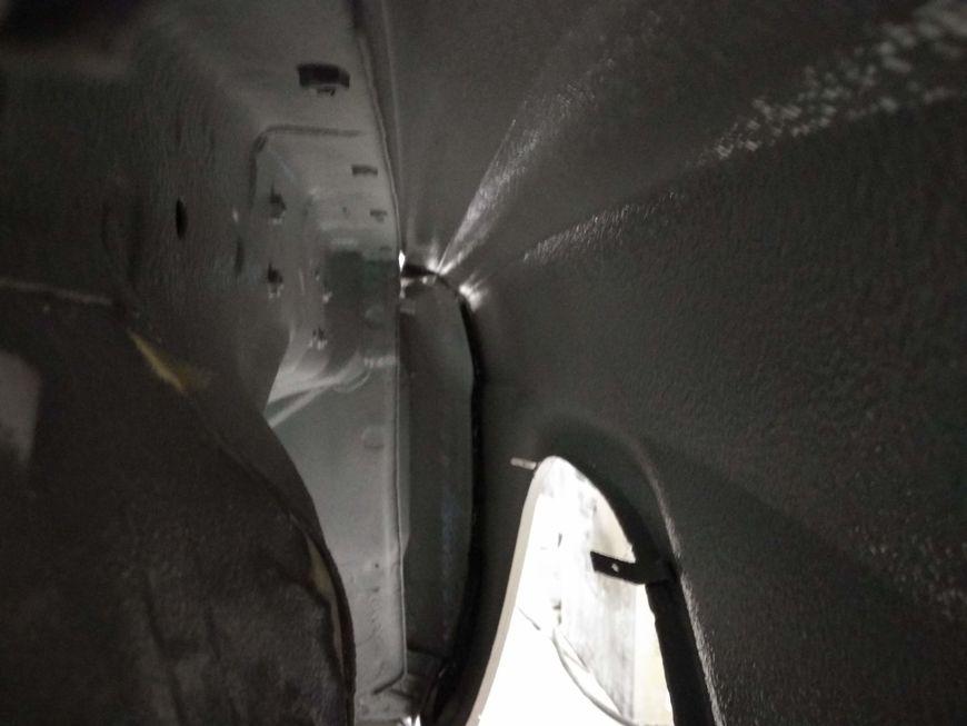 Fender installed in place - inside view