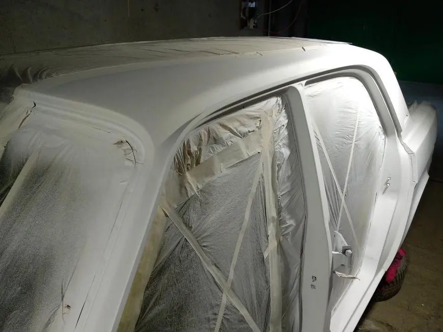 View of the primed roof