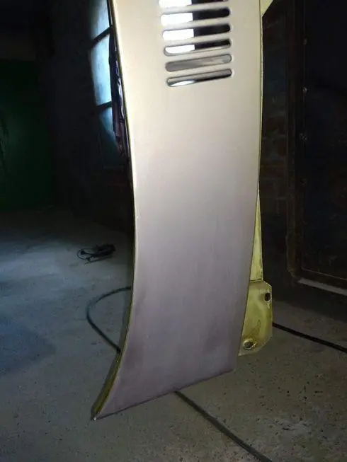 Acid primed wiper panel - outside view from below