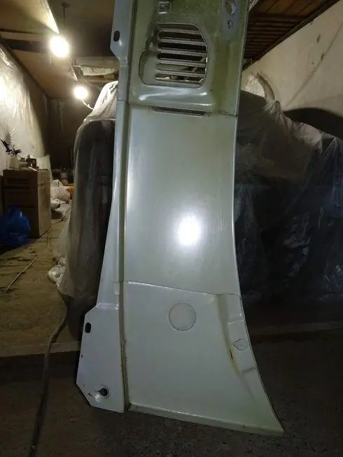 Acid primed wiper panel - inside bottom view
