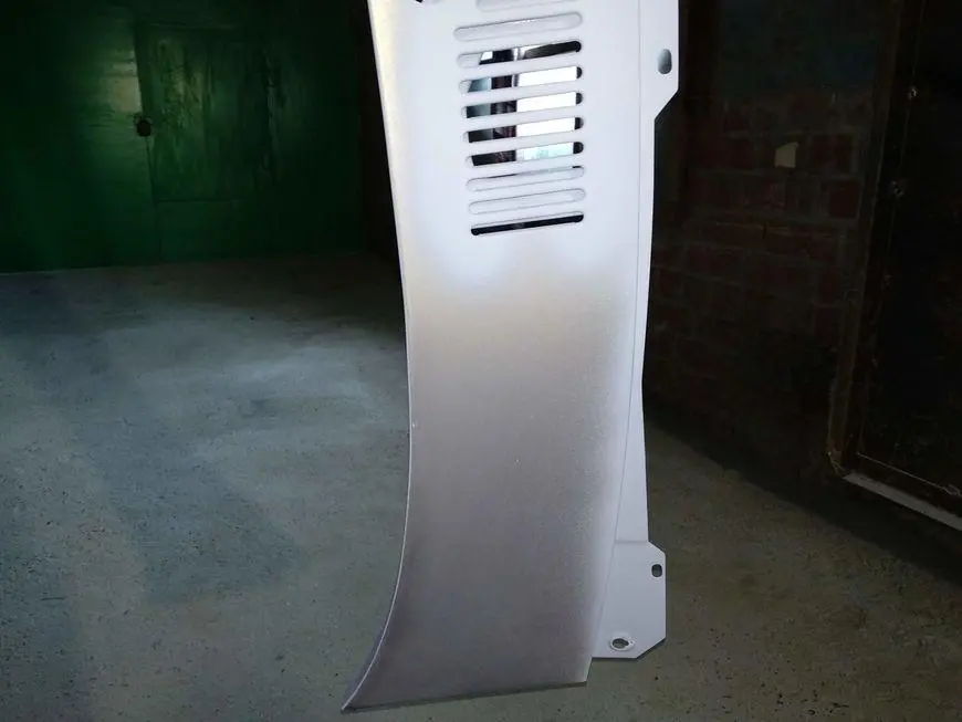 Wiper panel with filler primer - outside view from below