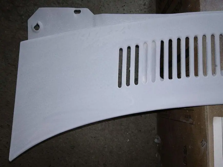 Sanded wiper panel - outside top view