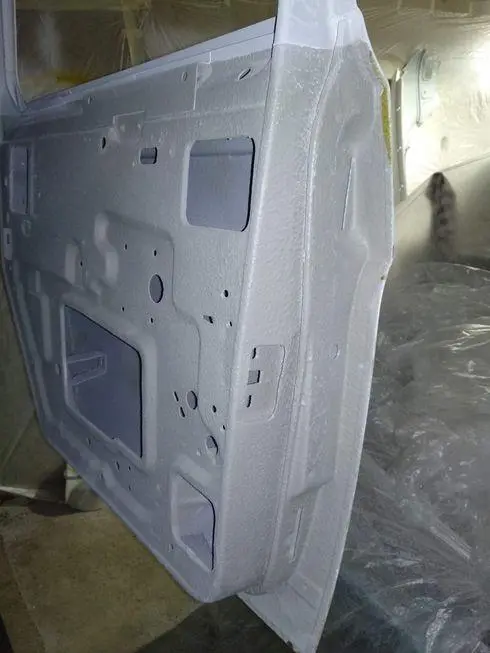 View of the front end of the rear door