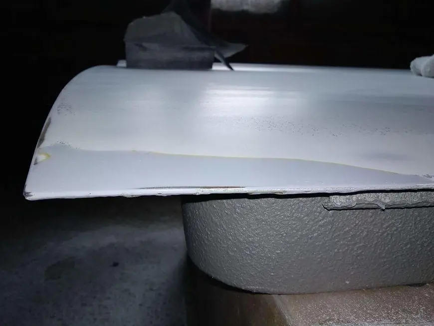 Sanded Front Door Corner - Sharp Angle View