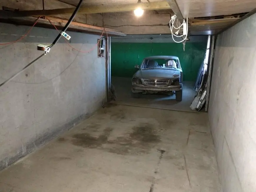Shelves of a rented garage - view from the back wall