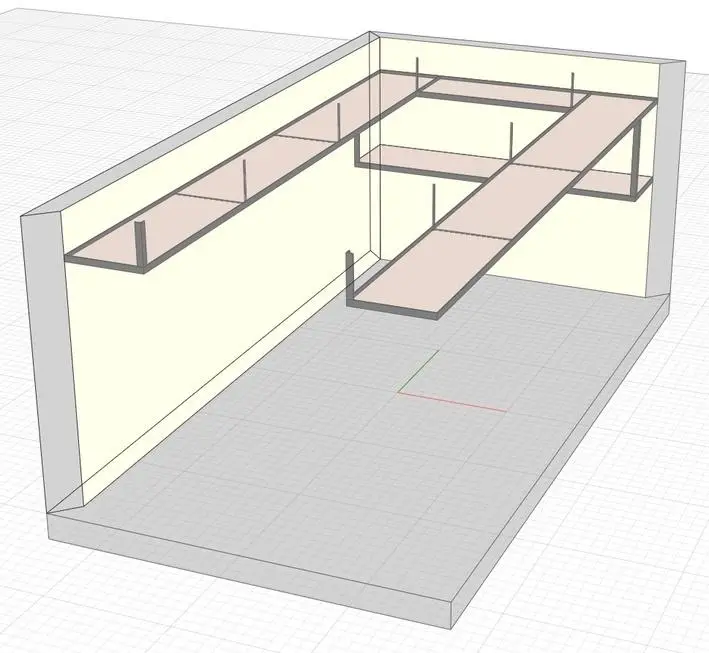 Garage shelves and workbench sketch