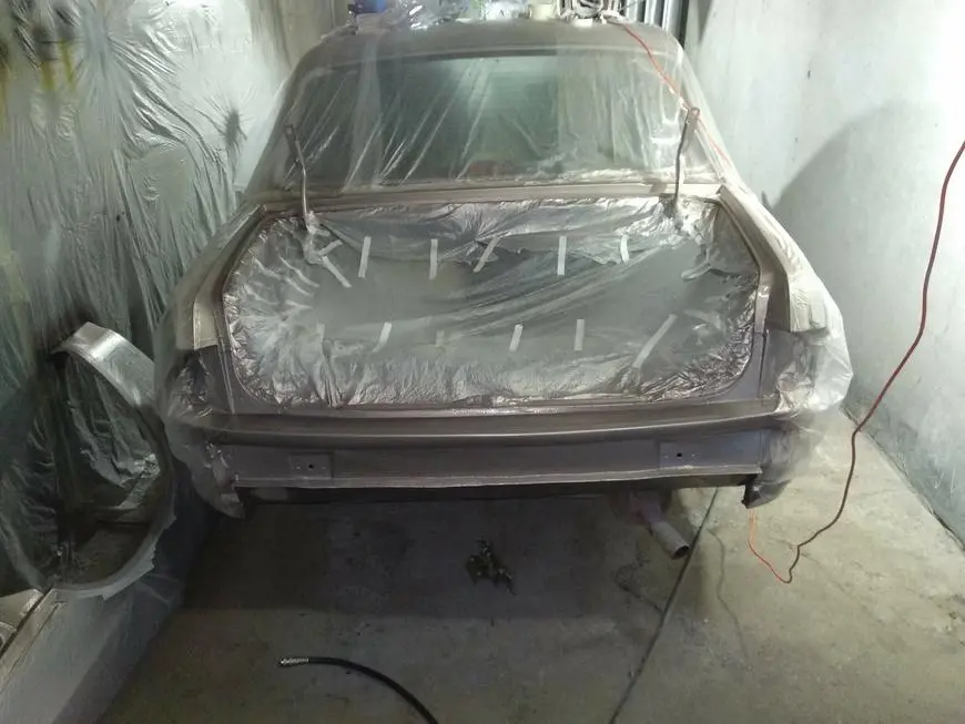 Body after coating it with anticorrosive and painting