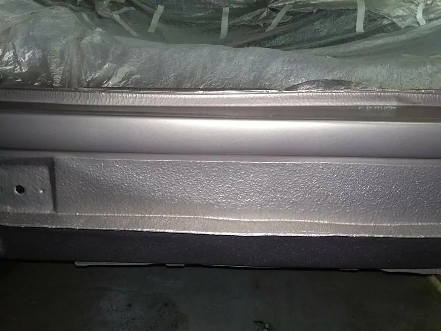 Body after coating it with anticorrosive and painting