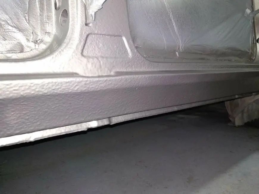 Body after coating it with anticorrosive and painting