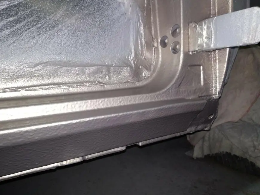 Body after coating it with anticorrosive and painting