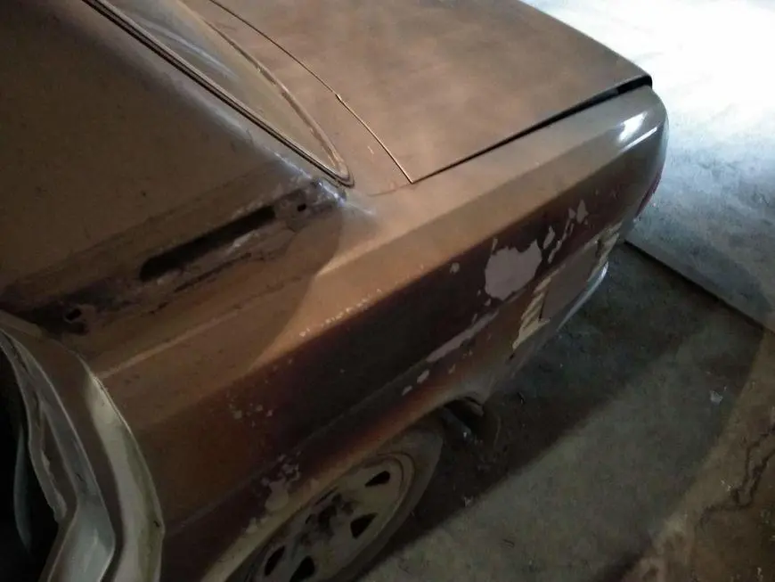 Rear fender before processing - front view